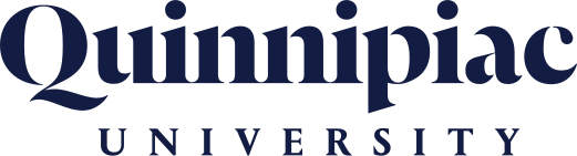 The logo displays the words "Quinnipiac University" in a dark blue serif font on a transparent background.